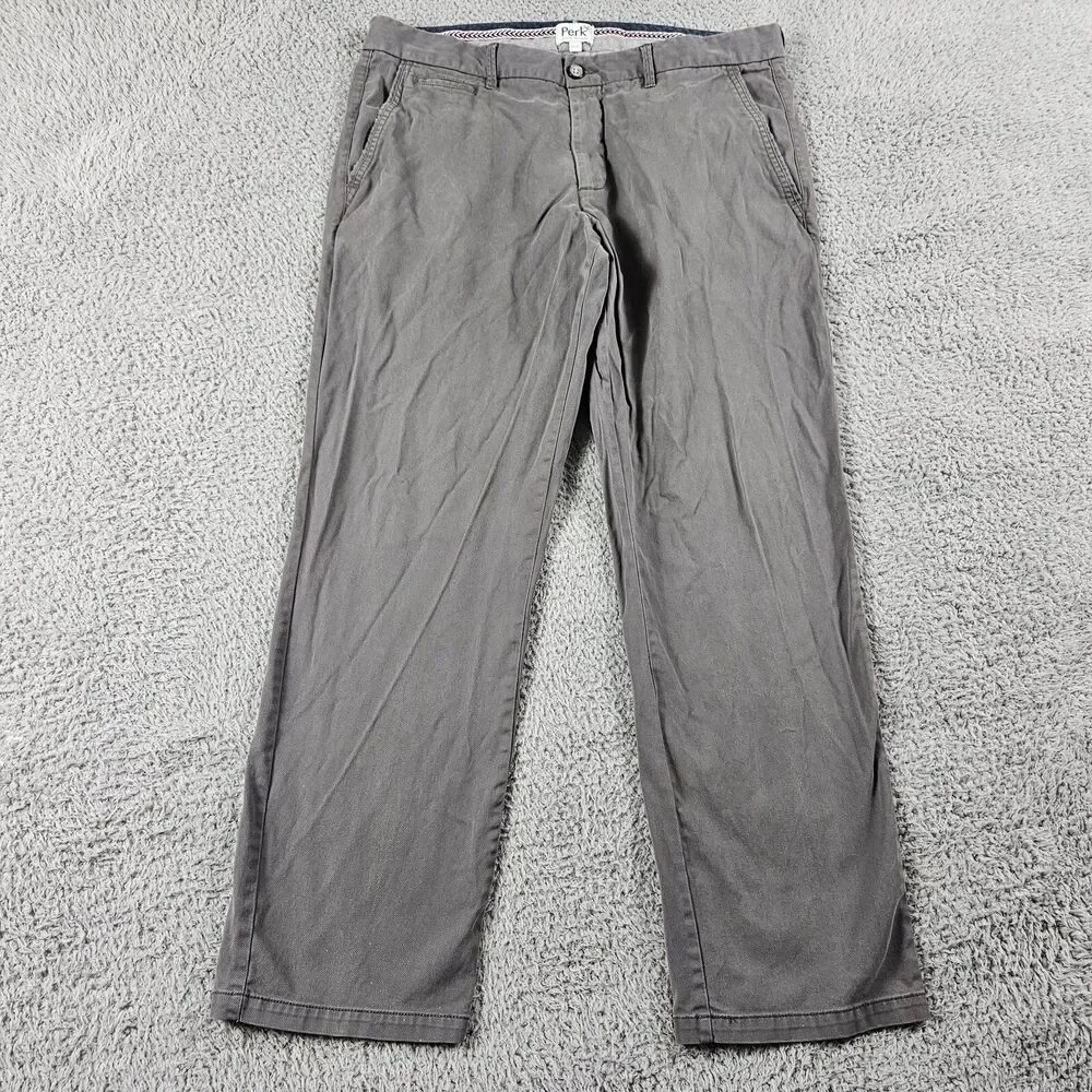 Perk Pants Mens 36x28 Gray 2.0 Chino Slim Straight Stretch Feel Good Golf Twill